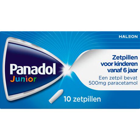 Panadol Junior Zetpillen 500 mg Paracetemol voor Kinderen vanaf 6 jaar