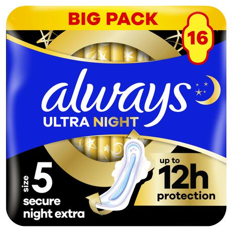 Always Maandverband Ultra Secure Night Extra Wings BigPack