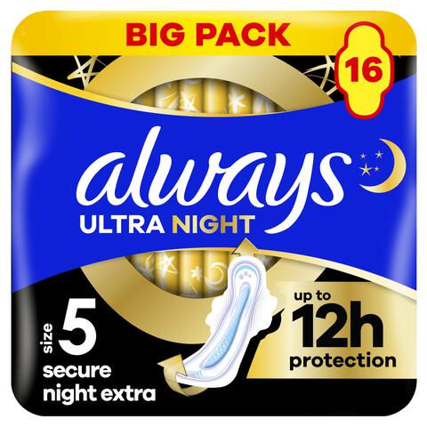 Always Maandverband Ultra Secure Night Extra Wings BigPack