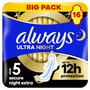 Always Ultra Maandverband Secure Night Extra Met Vleugels 16 stuks