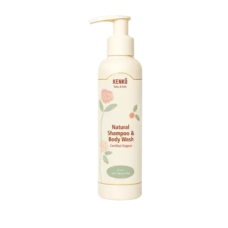 Kenkô Baby & Kids Natural Shampoo & Body Wash Rose Cosmos Organic 150 Ml