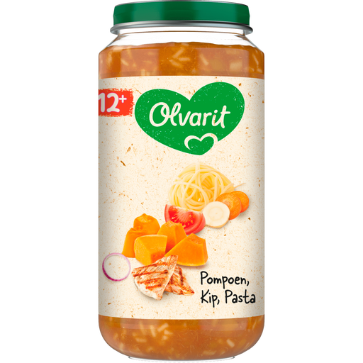 Olvarit Pompoen Kip Pasta 12+ Maanden 250 gram