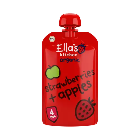 Ella's Kitchen Bio Knijpfruit Aardbei Appel 4+ Maanden 120 gram