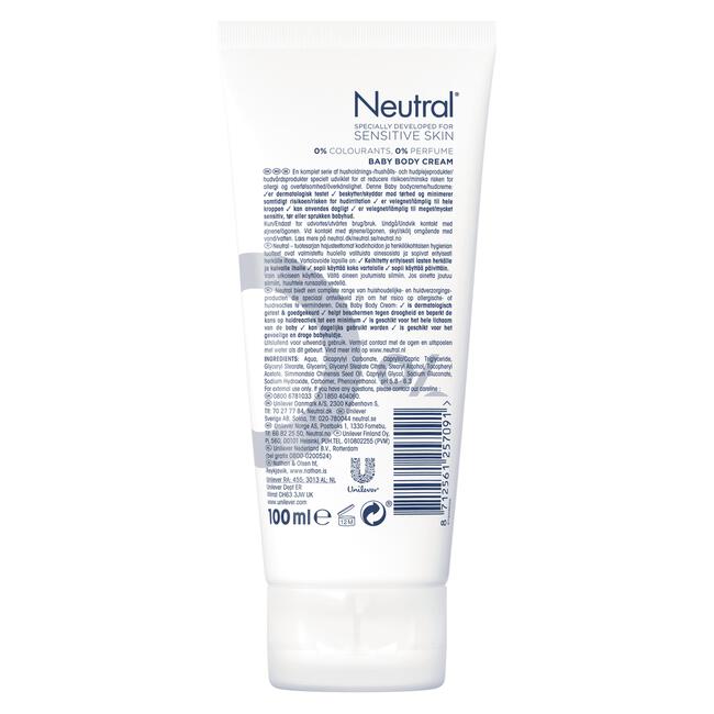 Neutral Parfumvrij Baby Crème Huidverzorging 100 ML