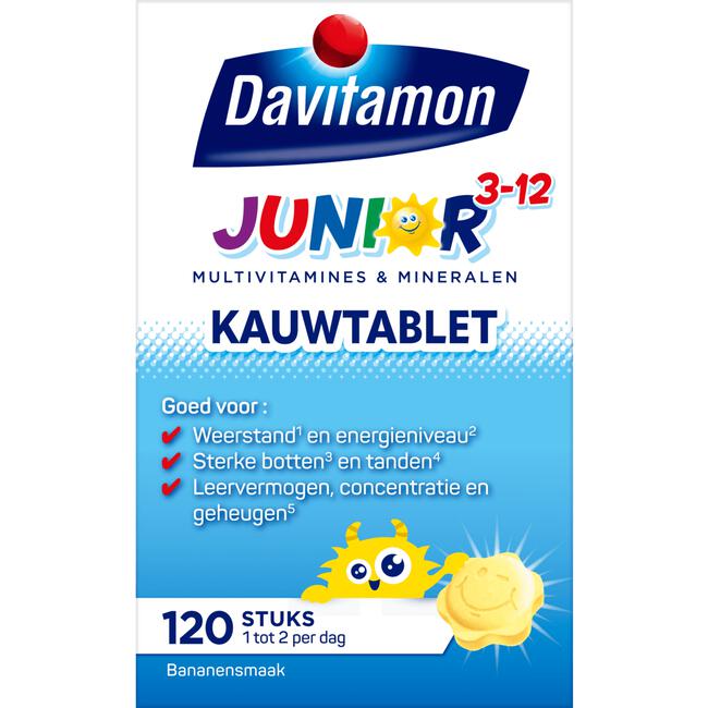 Davitamon Junior 3-12 Kauwtabletten Bananensmaak