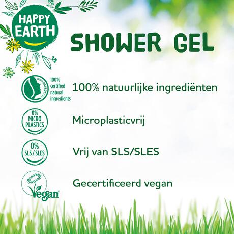Happy Earth 100% Natuurlijke Rose Petitgrain Douchegel 300 ML