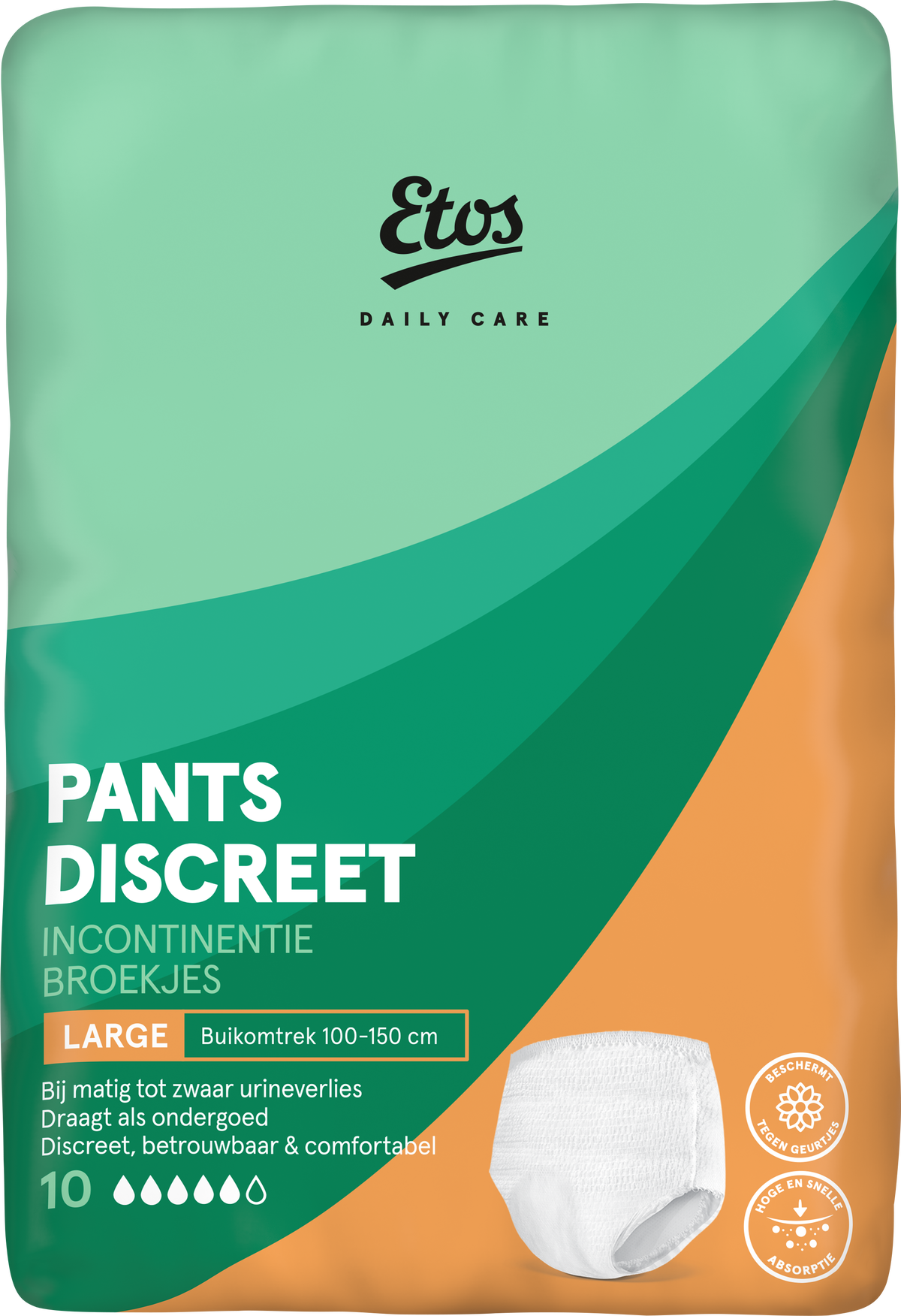 Etos Discreet Pants Incontinentiebroekjes Large 10 - 10 stuks