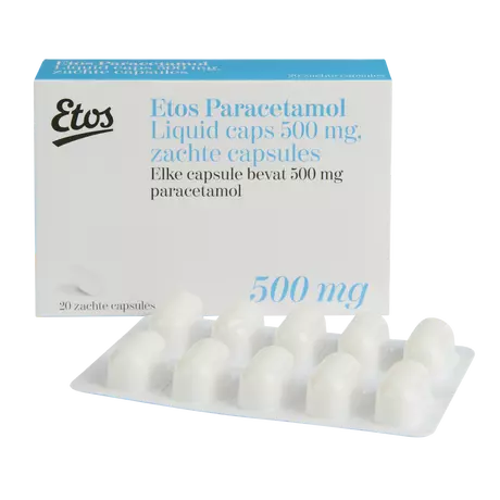Etos Paracetamol 500 MG Liquid Caps Zachte Capsules 20 stuks