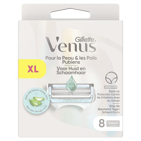 Gillette Venus Voor Huid En Schaamhaar Aloe Vera Navulmesjes 8 Stuks