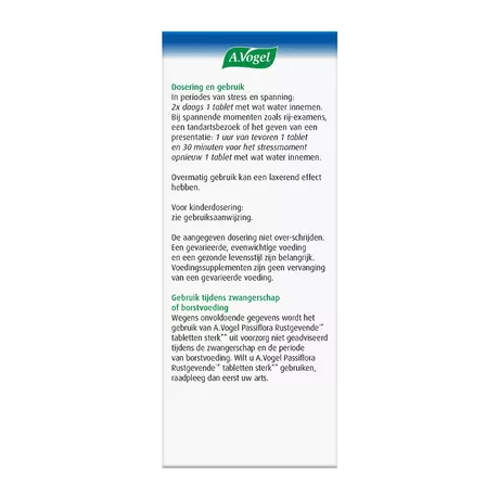 A.Vogel Passiflora Rustgevende Tabletten Bij Stressmomenten 30 stuks