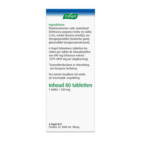 A.Vogel Echinaforce Weerstand1* Tabletten 80 stuks