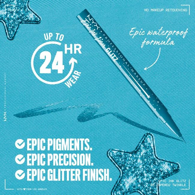 NYX Professional Makeup Epic Ink Linker Glitz 01 Tapered Twinkle