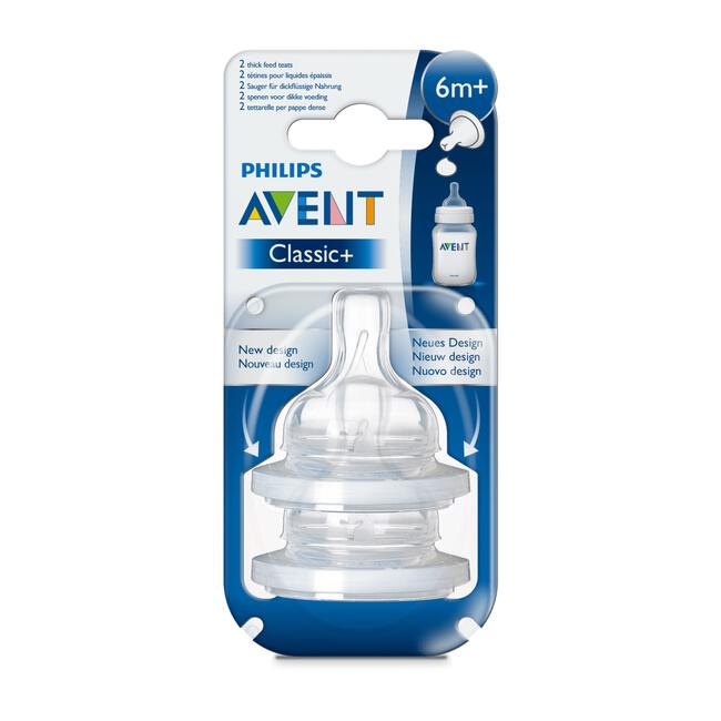 Philips Avent Classic+ Anti-Collic papspeen 6 M+ SCF636/27 2 Stuks
