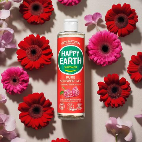 Happy Earth 100% Natuurlijke Floral Patchouli Douchegel 300 ML