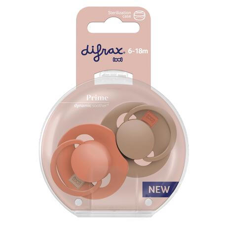 Difrax LOVI Prime Fopspeen Granola/Orange 6-18 maanden