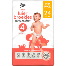 Etos Luierbroekjes Maxi Maat 4 9-15 kg Mid Pack 24 stuks