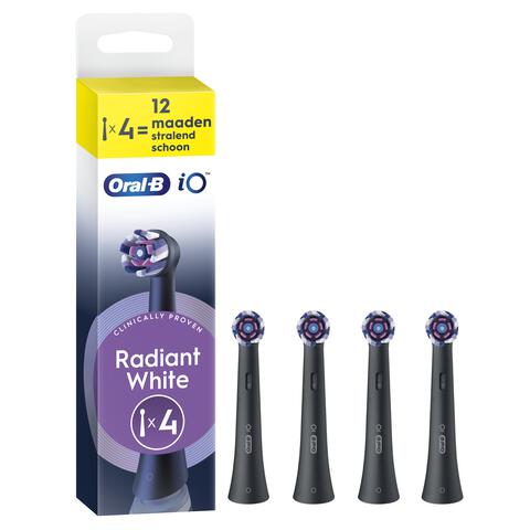 Oral-B iO Radiant White Opzetborstels Zwart 4 Stuks