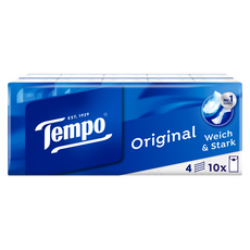 Tempo Regular 4-Laags Zakdoekjes 10x10 stuks