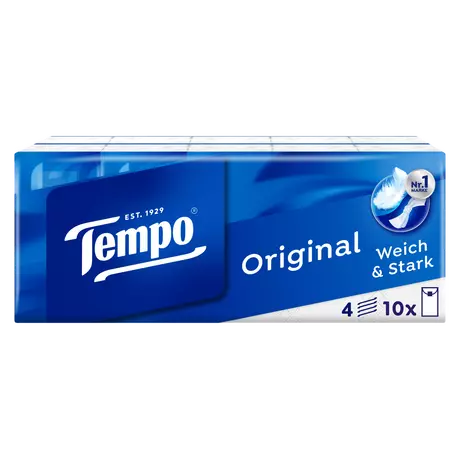 Tempo Regular 4-Laags Zakdoekjes 10x10 stuks