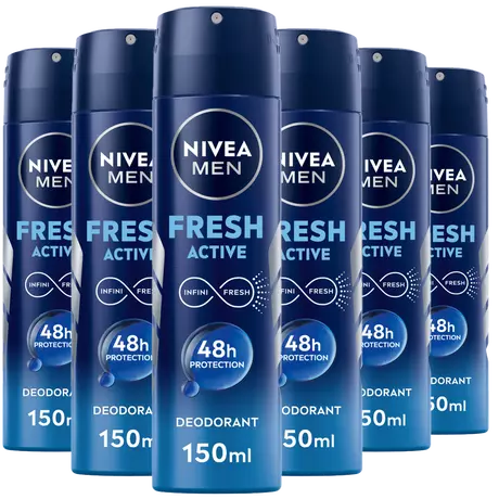 NIVEA MEN Fresh Active Deodorant Spray 150 ML Multipack 6 stuks