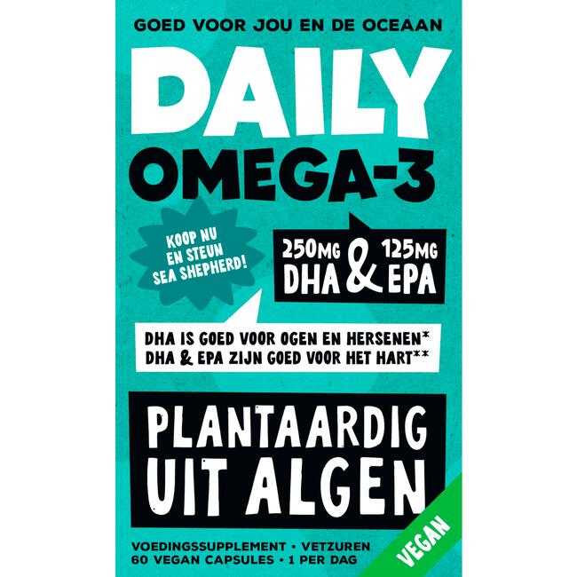 Daily Supplements 100% Plantaardige Omega 3, Omega-3 Dha + Epa Algenolie - Vegan