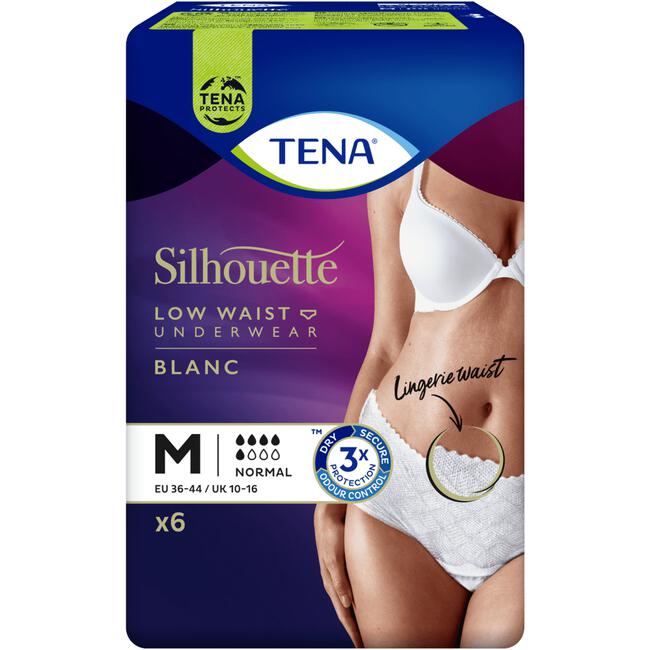TENA Silhouette Pants Normal Wit Low Waist M 6 stuks