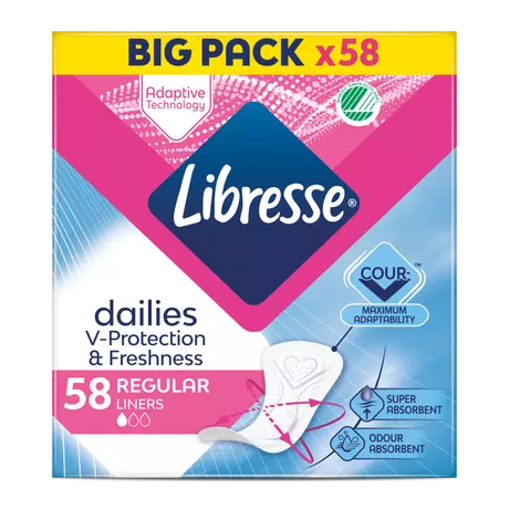 Libresse Regular Inlegkruisjes Big Pack 58 stuks