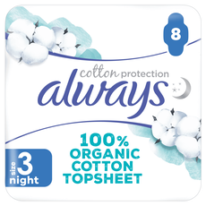 Always Cotton Protection Maandverband Night Met Vleugels 8 Stuks