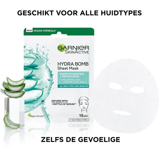 Garnier SkinActive Hydrabomb Hydraterend + Verfrissend Tissuemasker