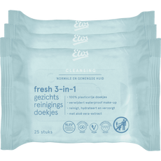 Etos Fresh 3-in 1 Face Cleansing Wipes 3 x 25 stuks