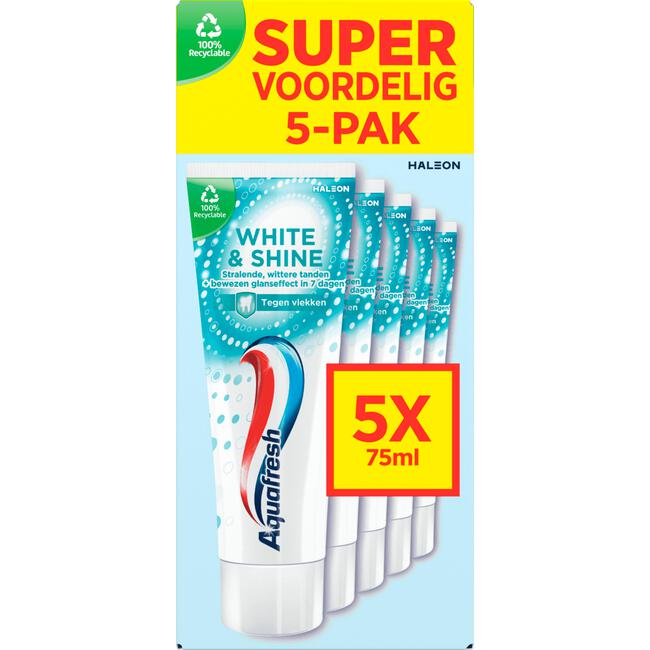 Aquafresh White & Shine Tandpasta 5-Pack 
