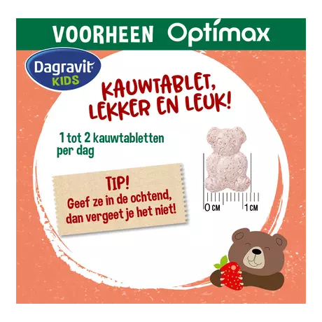 Dagravit Natural Kids Multi Aardbei Kauwtabletten 60 stuks