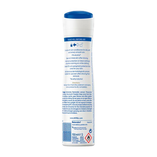 NIVEA Black & White Invisible Silky Smooth Deodorant Spray 150 ML
