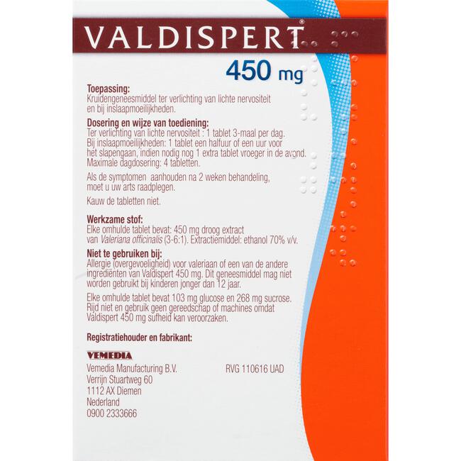 Valdispert Extra Forte 450 mg 40 tabletten