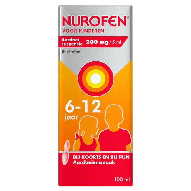 Nurofen voor Kinderen Aardbei Suspensie 200 mg/5 ML