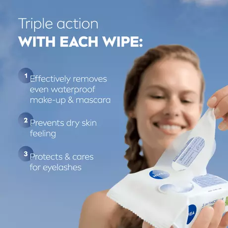 NIVEA 3-in-1 Verfrissende Reinigingsdoekjes 25 stuks