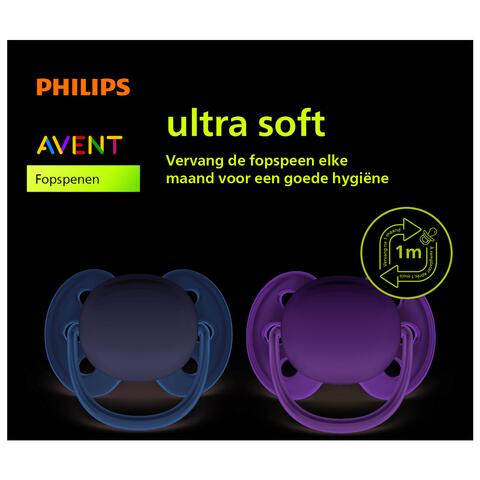 Philips Avent Fopspeen Ultra Soft 0-6M Double Pack, mixed - SCF091/39