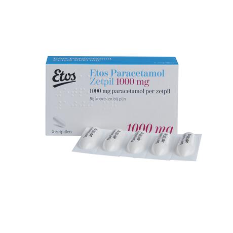 Etos Paracetamol 1000 MG Zetpil 5 stuks
