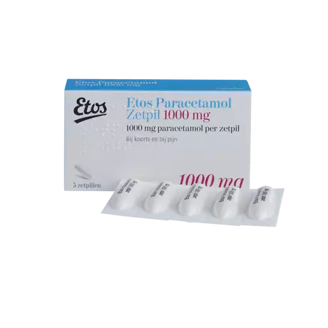 Etos Paracetamol 1000 MG Zetpil 5 stuks