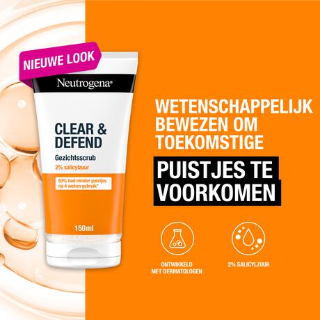 Neutrogena Clear & Defend Face Scrub Acne en Onzuivere Huid 150 ML