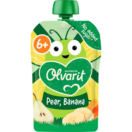 Olvarit Knijpfruit Peer Banaan 6+ Maanden 100 gram