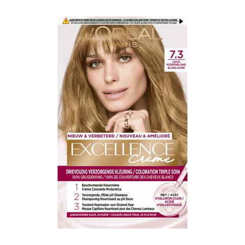 L'Oréal Paris Excellence Crème Verzorgende Crèmekleuring 7.3 Goudblond