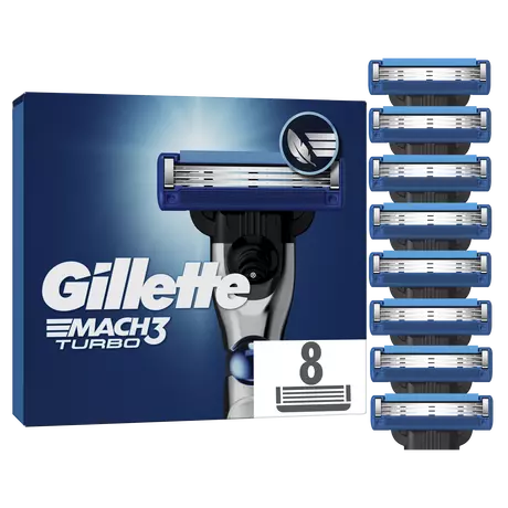 Gillette Mach3 Turbo Navulmesjes 8 stuks