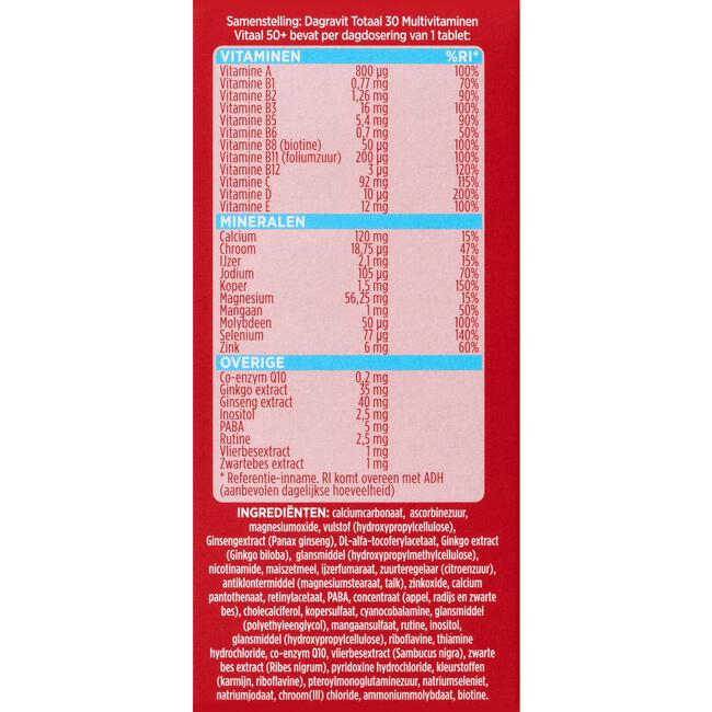 Dagravit Vitaal 50+ 100 tabletten