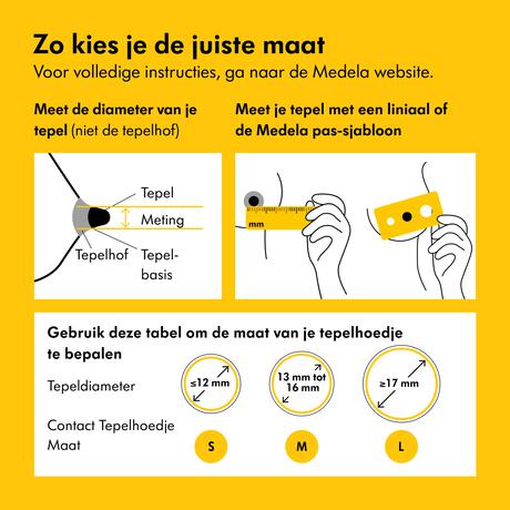 Medela Contact Tepelhoedjes Maat L 2 stuks