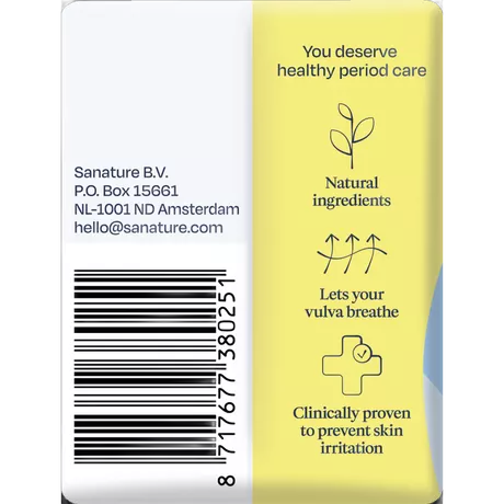 Sanature 100% Katoenen Maandverband Ultra Normaal Met Vleugels 10 stuks