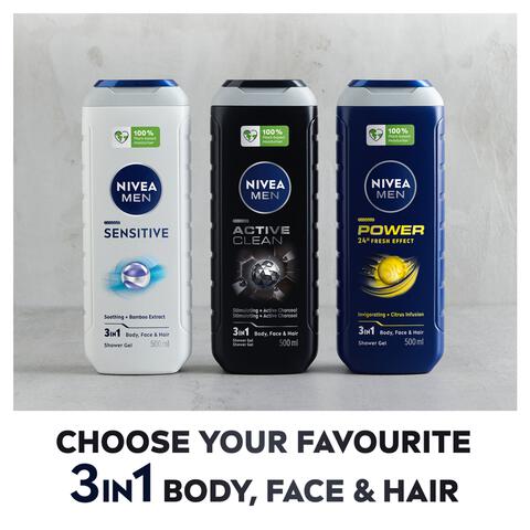 NIVEA MEN Active Clean Douchegel & Shampoo 3-In-1 Formule 500 ML