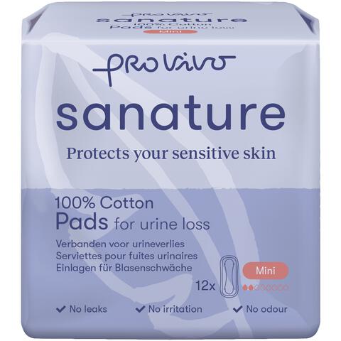 Sanature Pro Vivo 100% Katoenen Incontinentieverband Mini 12 stuks
