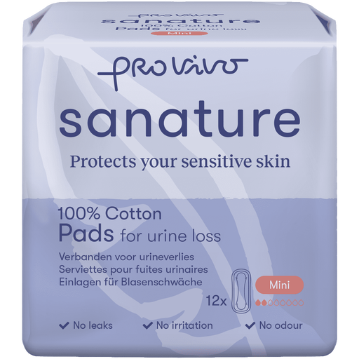 Sanature Pro Vivo 100% Katoenen Incontinentieverband Mini 12 stuks