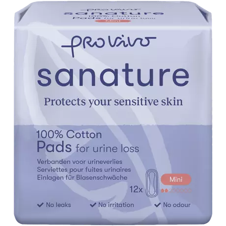 Sanature Pro Vivo 100% Katoenen Incontinentieverband Mini 12 stuks